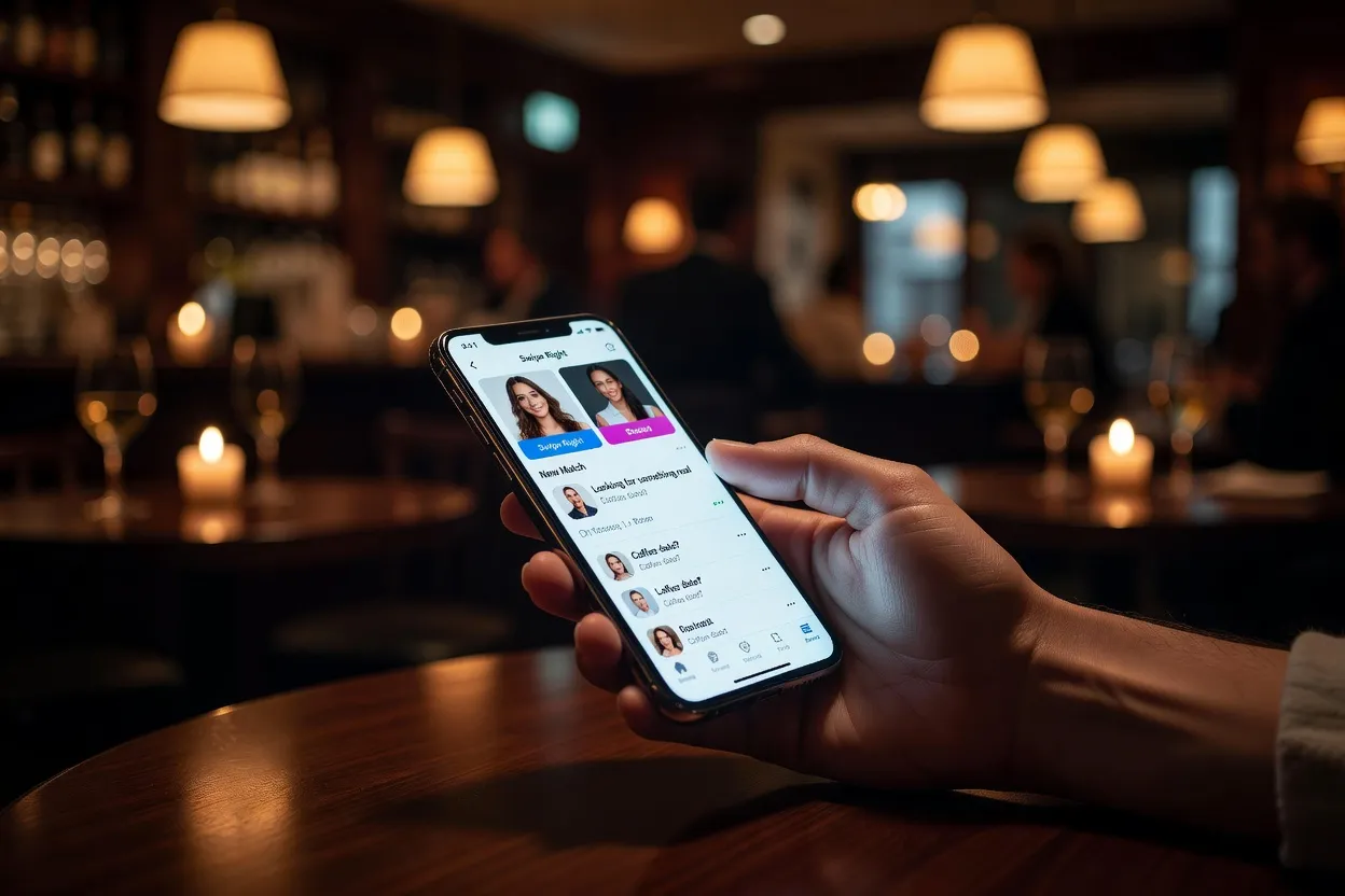 Écran d'application mobile de rencontre discrète